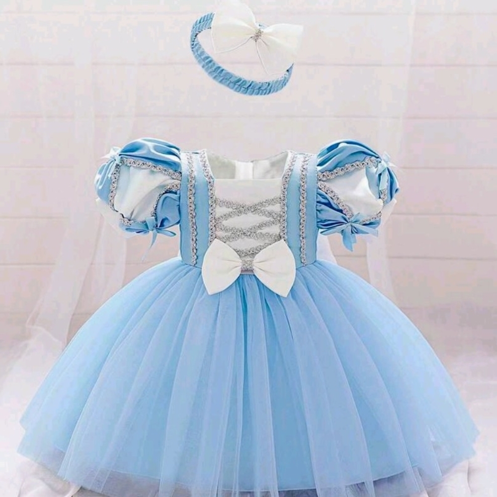 Blue and White Princess Dress for Kids